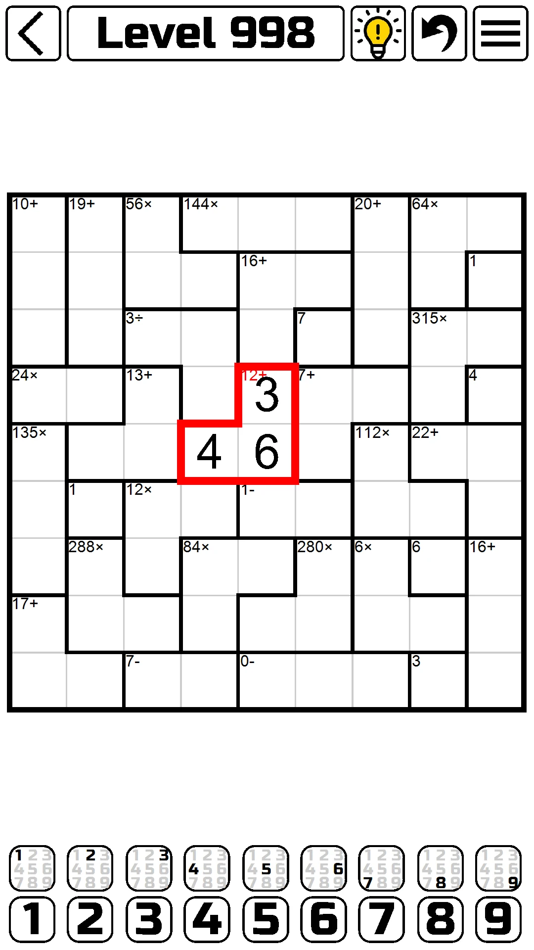Calcudoku screenshot