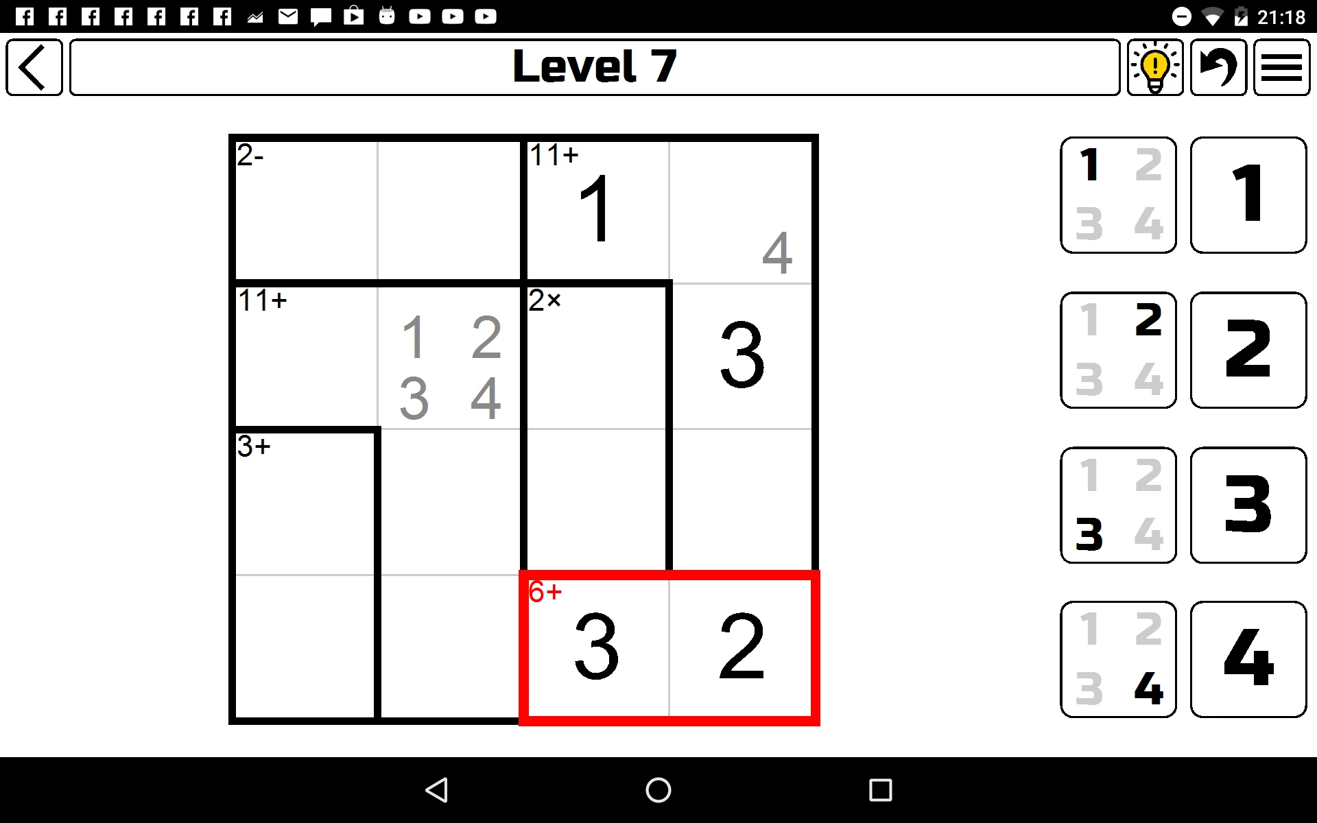 Calcudoku screenshot